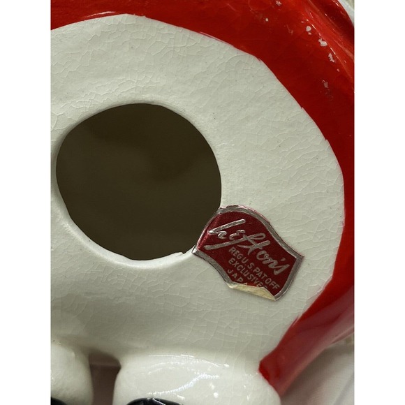 Vtg Lefton Spaghetti Trim Shelf Sitter Santa Clause 1950's 8" Ceramic Japan - Picture 9 of 12